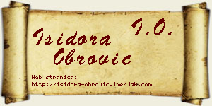 Isidora Obrović vizit kartica